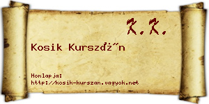 Kosik Kurszán névjegykártya